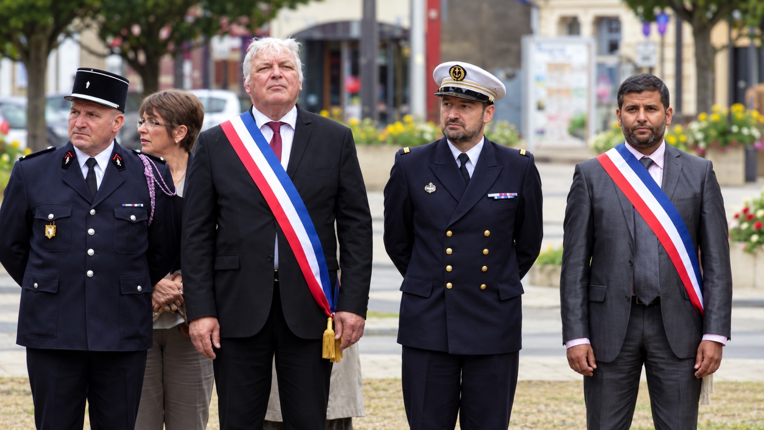 Jean-François Dardenne et Jallal Chouaoui lors d’une cérémonie officielle à Nogent-sur-Oise